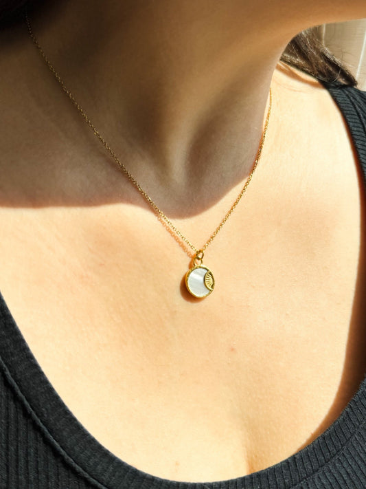 Celara Necklace Gold Sunray Pendant - Luzza Studio