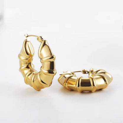 Aurelia Golden Ridge Hoops in a white background