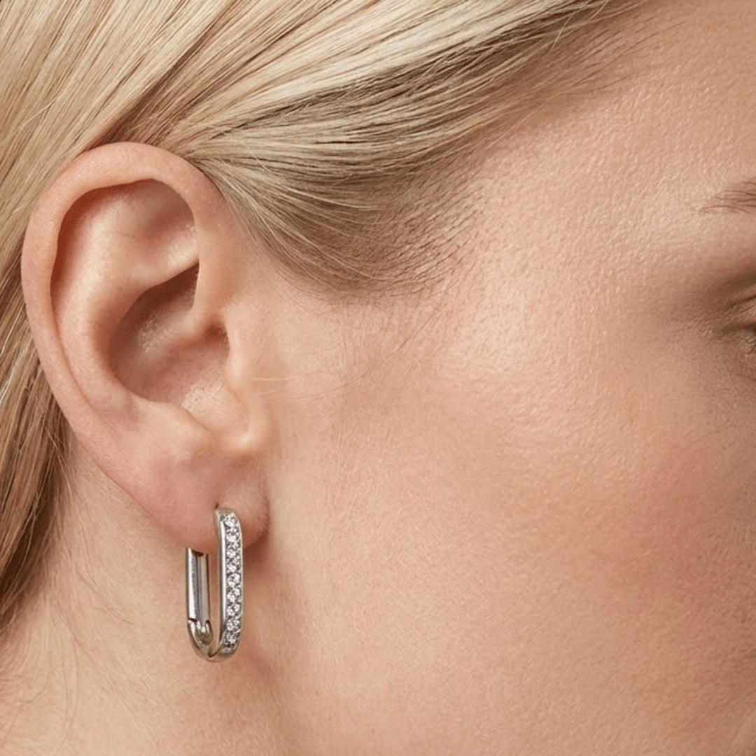 Brilliance Pavé Hoops - Luzza Studio