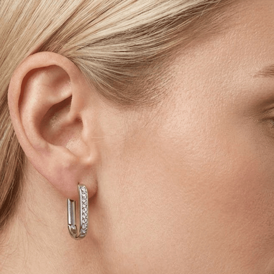 Brilliance Pavé Hoops - Luzza Studio