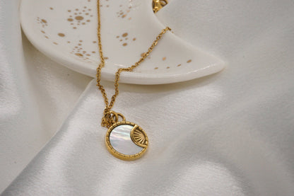 Celara Necklace Gold Sunray Pendant - Luzza Studio
