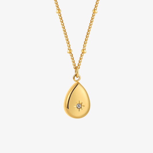 Celeste Drop – Starburst Teardrop Necklace - Luzza Studio