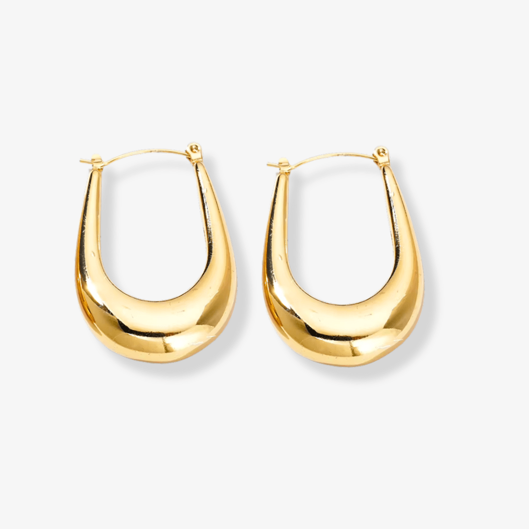 Élan Earrings – Gold Teardrop Hoop Earrings - Luzza Studio