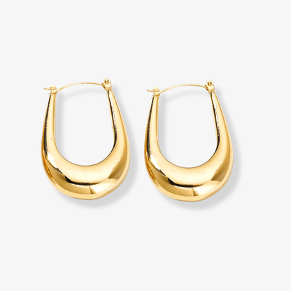 Élan Earrings – Gold Teardrop Hoop Earrings - Luzza Studio