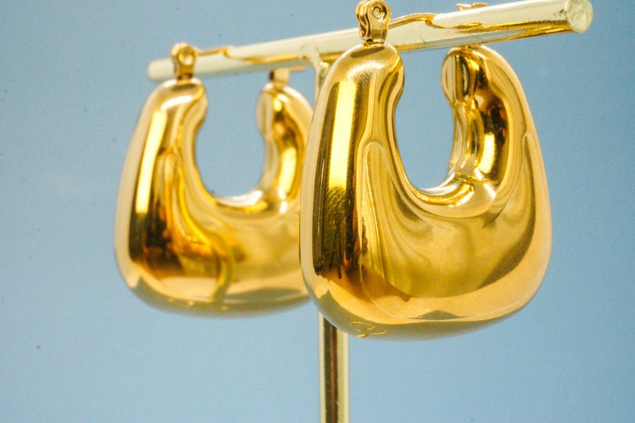 Lunara Earrings – Bold Gold Chunky Hoops - Luzza Studio