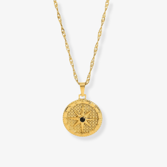 North Star Medallion Gold Compass Medallion - Luzza Studio