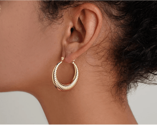 Virelle Earrings – Gold Sculpted Hoops - Luzza Studio