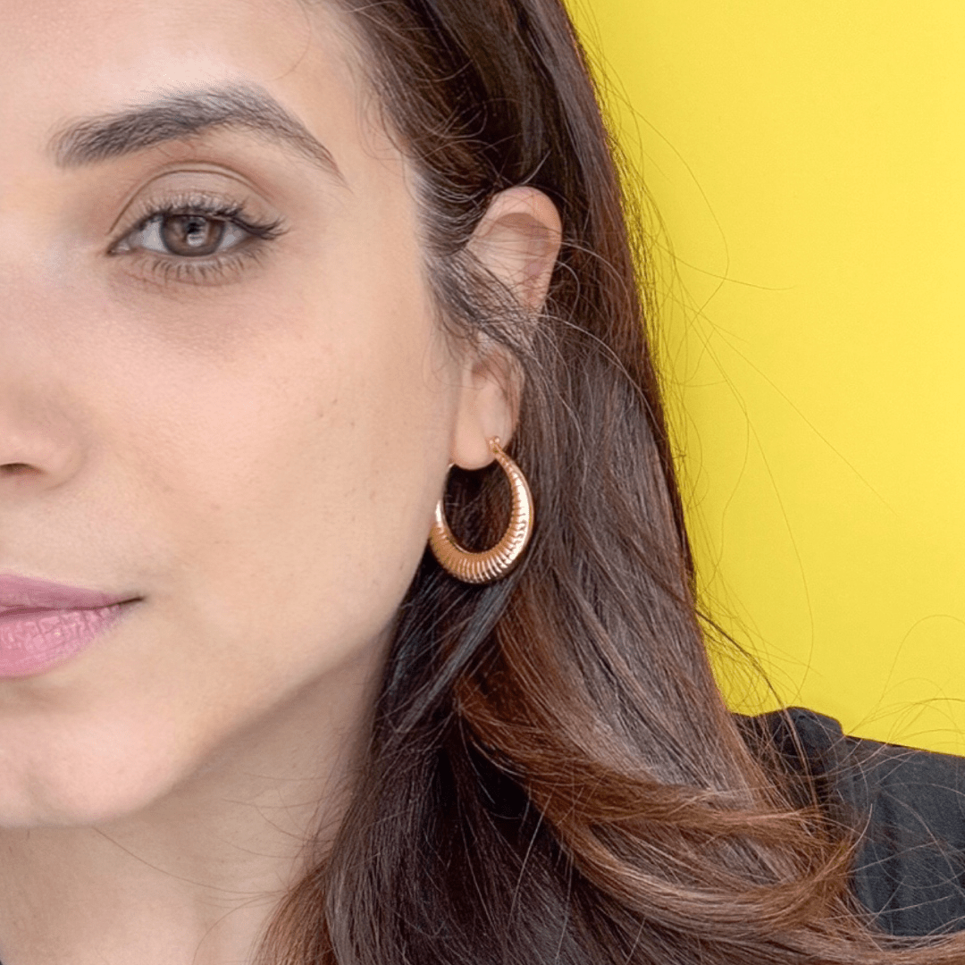 Virelle Earrings – Gold Sculpted Hoops - Luzza Studio