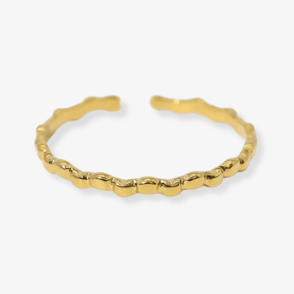 Wavelet Ring – Subtle Ripple Band - Luzza Studio -Waterproof Gold Plated Jewellery