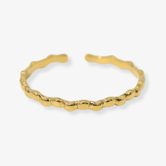 Wavelet Ring – Subtle Ripple Band - Luzza Studio -Waterproof Gold Plated Jewellery